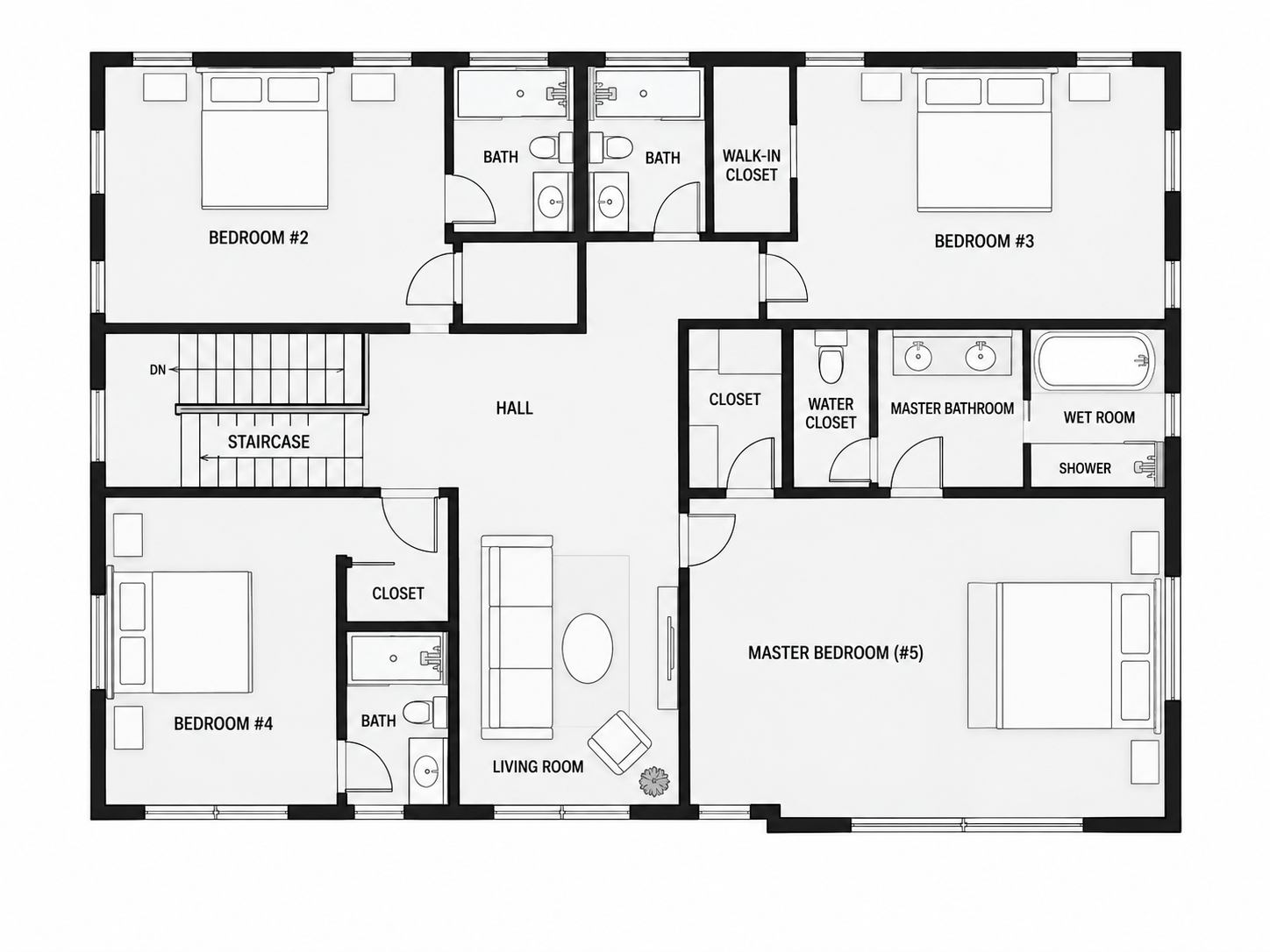 Second-floor plan